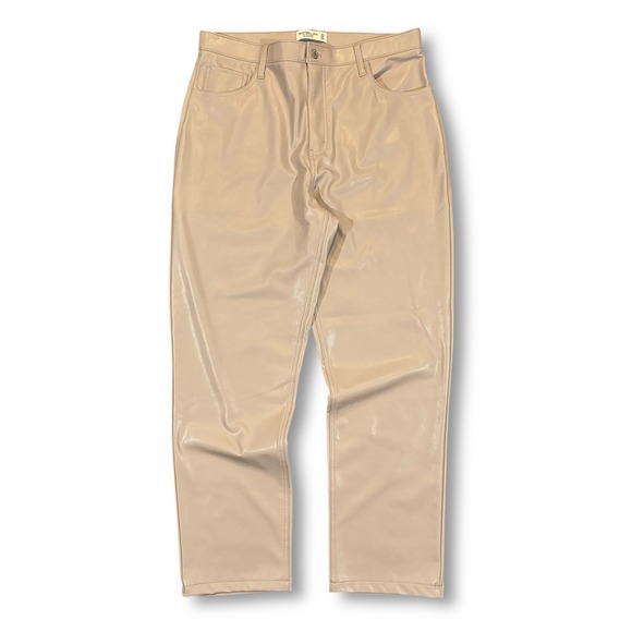 Abercrombie & Fitch Pants - Abercrombie & Fitch Women 90s Straight Ultra High‎ Rise Faux Leather Pants 16